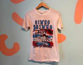 Vintage 80s Oingo Boingo Alive Parking Lot concert T-Shirt size Large On Tour 1988 Dead stock