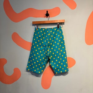 Vintage Benetton 80s Teal and Yellow Polka Dot Two Piece Shorts and T shirt Set 1980s Summer Outfit image 7