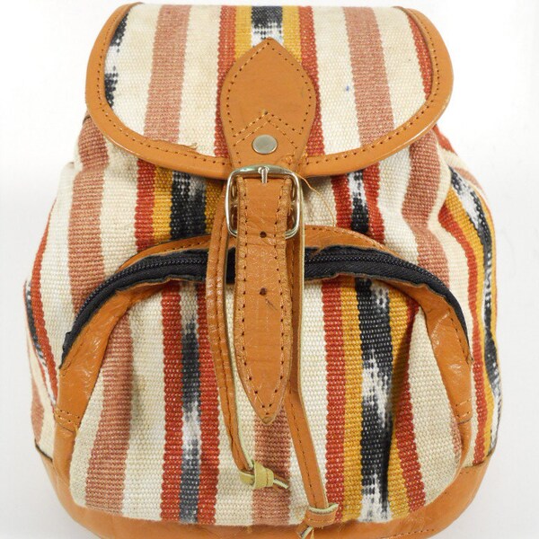 Southwest Pattern Mini Backpack Navajo Brown and Tan