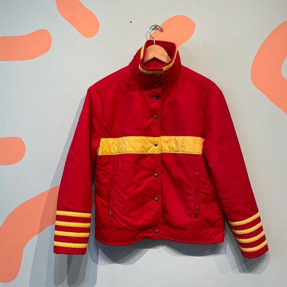 Vintage 80s Roffe Red and Yellow Stripe Puffer Mot
