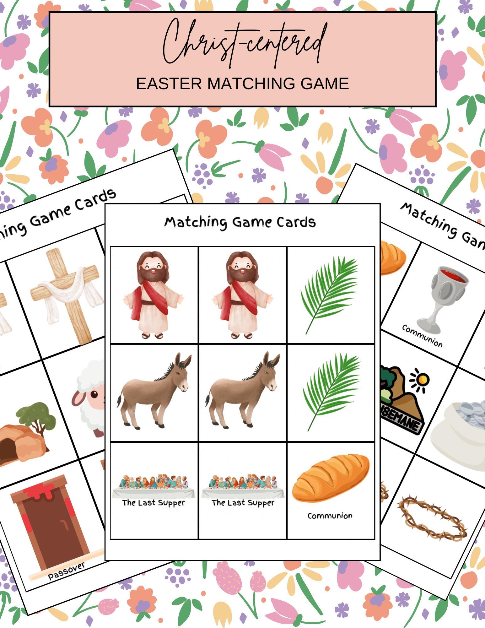 Christ Centered Easter Activities for Kids, Cross Word, Matching Game ...