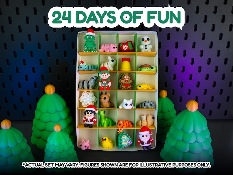 Christmas Advent Calendar – 24 or 12 Mini 3D Printed Fidgets ...