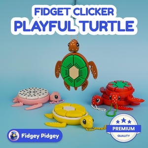 May include: Four colourful turtle-shaped fidget clickers. The clickers are made of plastic and have a variety of colours, including green, red, pink, and yellow. The clickers are designed to be fun and engaging for people of all ages. The clickers are also a great way to relieve stress and anxiety.