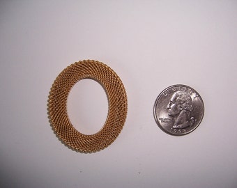 Vintage,Large Oval Mesh Brass Finding, Frame, 2 pieces