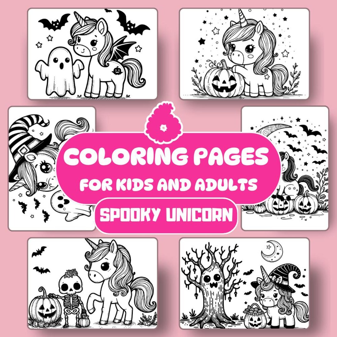 6 Halloween Unicorn Coloring Pages | Spooky Crafts With Pumpkins ...