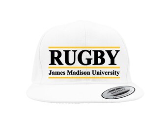 Old School White Madison Rugby Snapback Cap