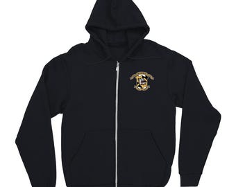 Madison Rugby Old Boys Logo Hoodie (Zip-Up); Block Letters On Back