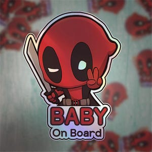Baby an Bord Anti-Held Charakter Aufkleber | Süßer Marvel Anti-Held Auto Aufkleber | Lustiger Baby Sicherheitsaufkleber | Superhelden-Auto-Dekor