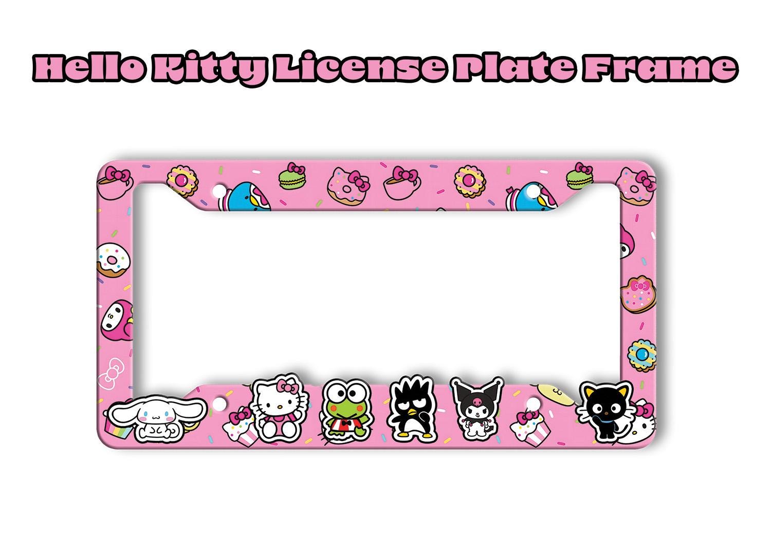 Cute Hello Kitty License Plate Frame – Sanrio Characters & Pink