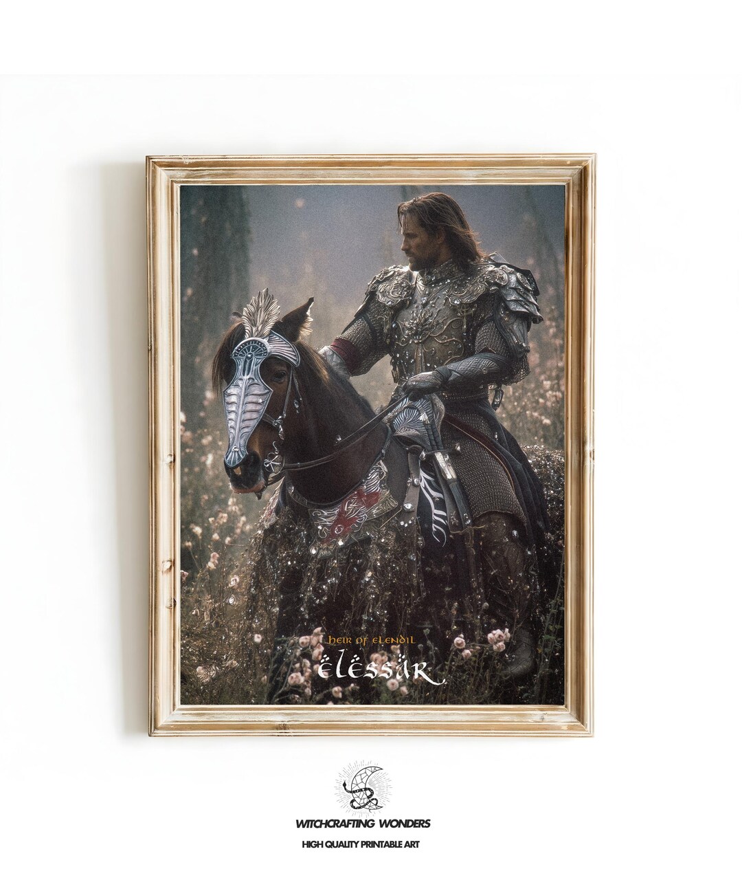 Fantasy Warrior King Art Print – Epic Medieval Hero in Armor on ...