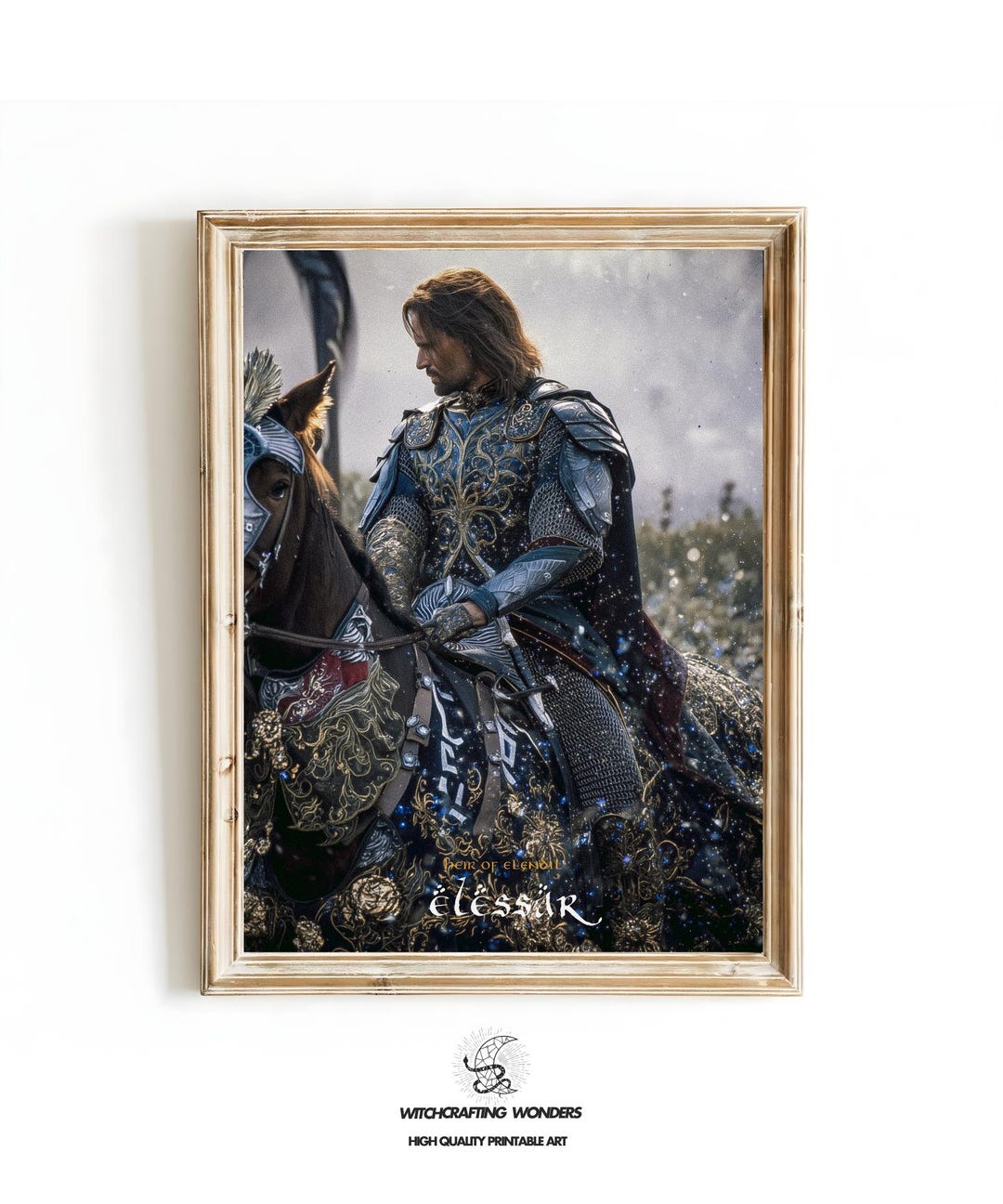 Fantasy Warrior King Art Print – Epic Medieval Hero in Armor on ...