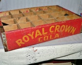 RARE 1950 39 s Royal Crown Cola Wooden Soda Case Crate Box NEHI Carmi, ILL