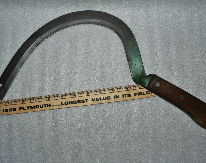 Vintage Farm Tool Hand Sickle Corn Stalk Knife Scythe Cutter Village