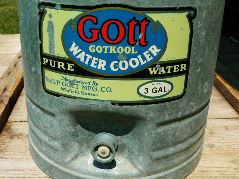 Vintage Gott Galvanized Water Cooler Can 3 Gal Winfield Kansas - Etsy