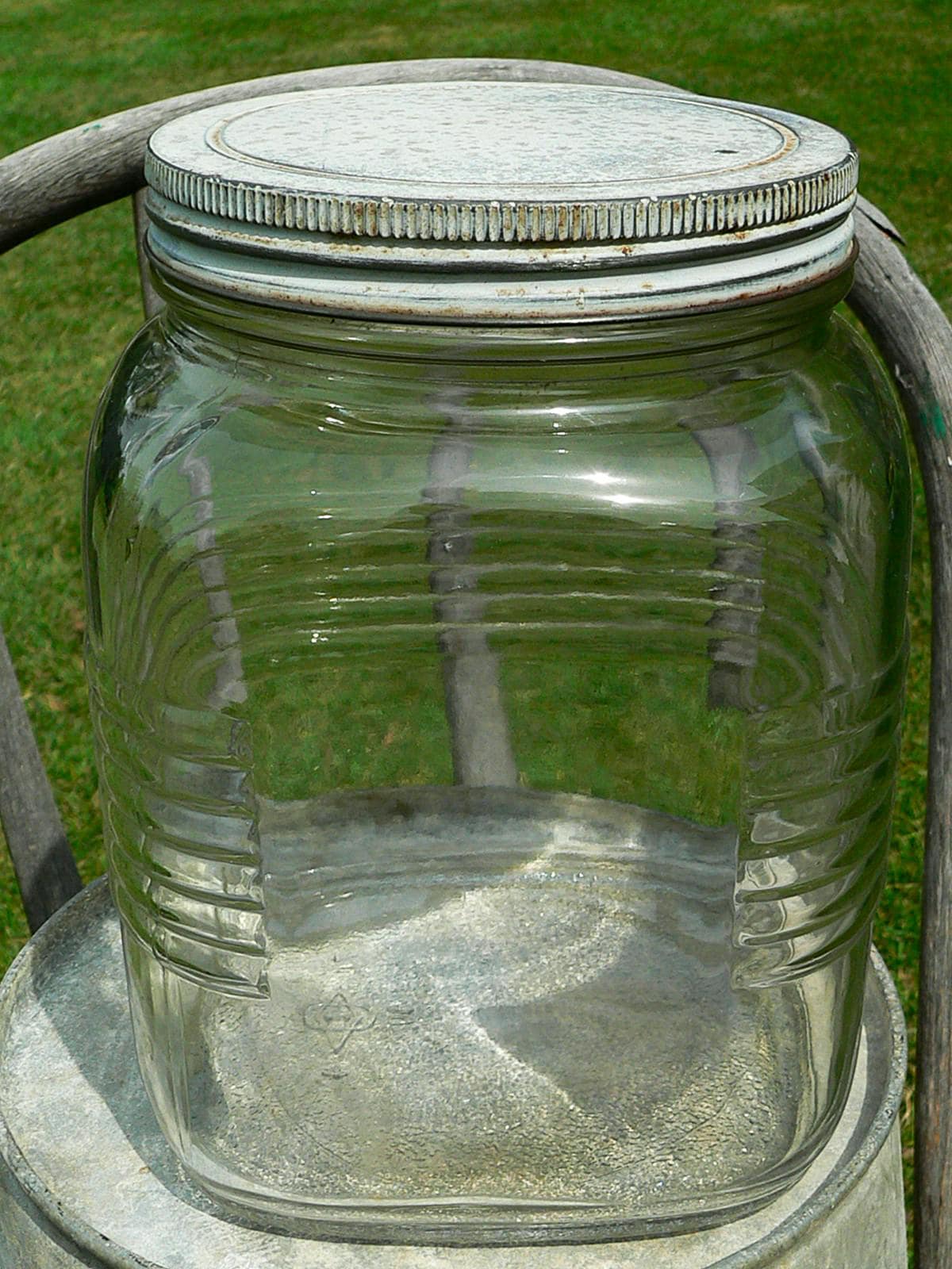 Vintage Ribbed Glass Jar With Lid - Etsy