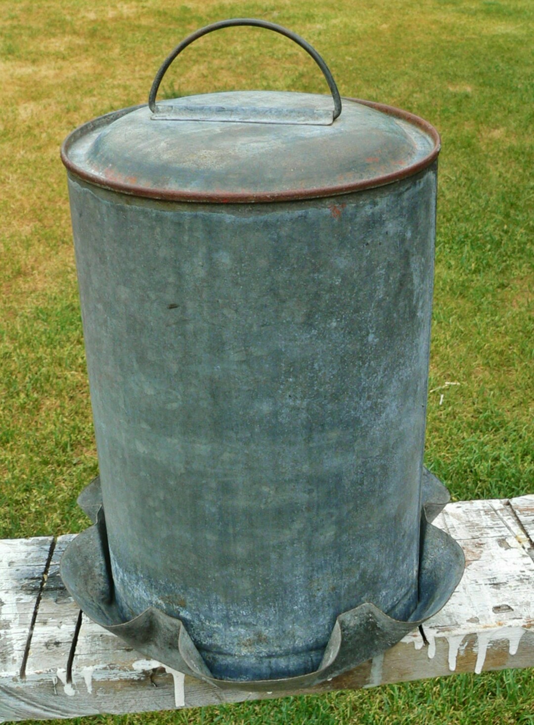 RARE Vintage Galvanized Chicken Waterer Feeder Farm Animals Etsy