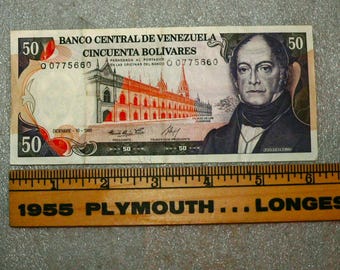 50 BOLIVARES 1985 CENTRAL BANK of Venezuela Banknote