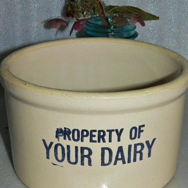 Vintage Salesman Sample 10 Pound Dairy Butter Crock Red Wing Advertising