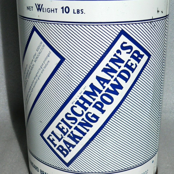 Fleischmann's Baking Powder 10 lb Tin Kitchen Decor