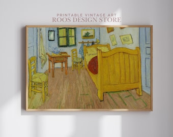 Van Gogh Bedroom Print, Vintage Interior Wall Art, The Bedroom Painting, Post Impressionist Room Decor, Printable Art Download