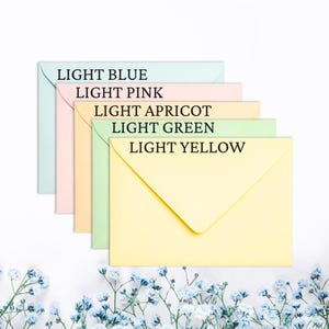 50x-200x Light Color Envelopes | A6, Square, DL, A5 Sizes | Premium 120gsm Paper | Gummed Closure | Light Blue, Pink, Apricot + More