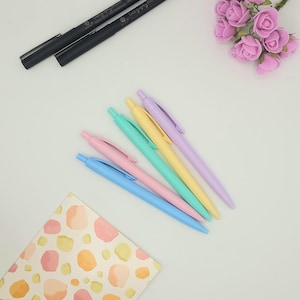 Pastel Ballpoint Pens Set – Cute Blue Ink Pens | Kawaii Stationery | FSC Certified | Aesthetic Pens