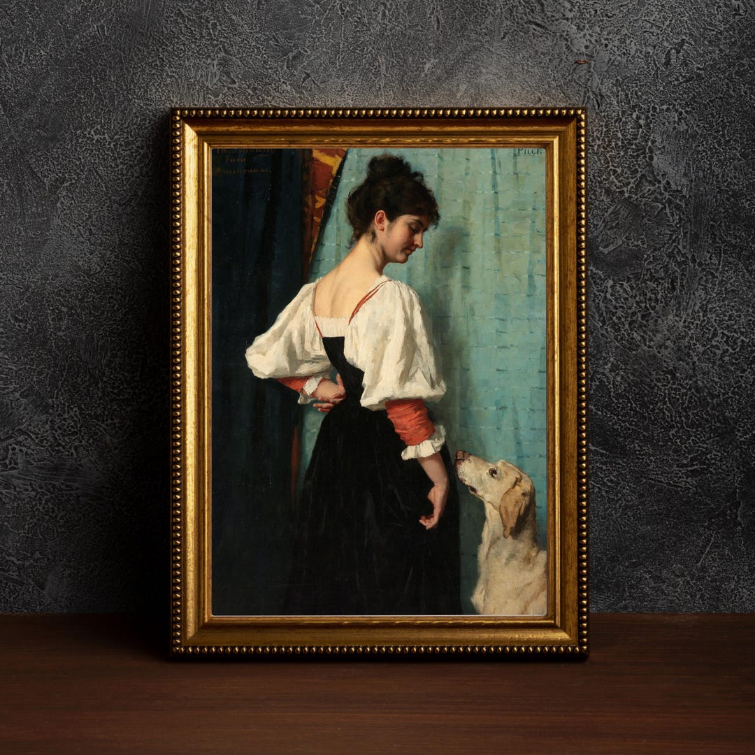 Young Italian Woman With Dog 