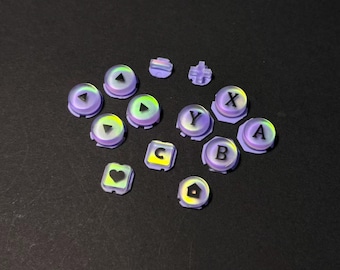 Switch 2 Iridescent Buttons For Joycons & Nintendo Lite | Handmade Custom Artisan Gaming Console Accessories Aesthetic Upgrade Gamers DIY