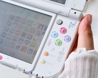 New 3DS XL Colorful Buttons For Nintendo Handheld | Handmade Custom Artisan Gaming Console Accessories Aesthetic Upgrade Gamers DIY 2DS