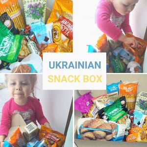 Boîte à collation ukrainienne mystère | Ukrane Cadeau de gâteries ukrainiennes triées sur le volet en provenance d'Ukraine Vendeur | Friandises et collations ukrainiennes fabriquées en Ukraine