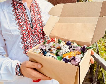 Handmade Ukrainian Chocolate Gift Box | Artisanal Chocolates with Fruit & Nut Fillings | Authentic Ukrainian Candy Set | Gift From Ukraine