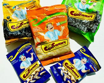 Roasted Ukrainian Sunflower and Pumpkin Seeds | Authentic San Sanych Semechki Snack | Nutrient-Rich and Delicious Ukrainian Treat