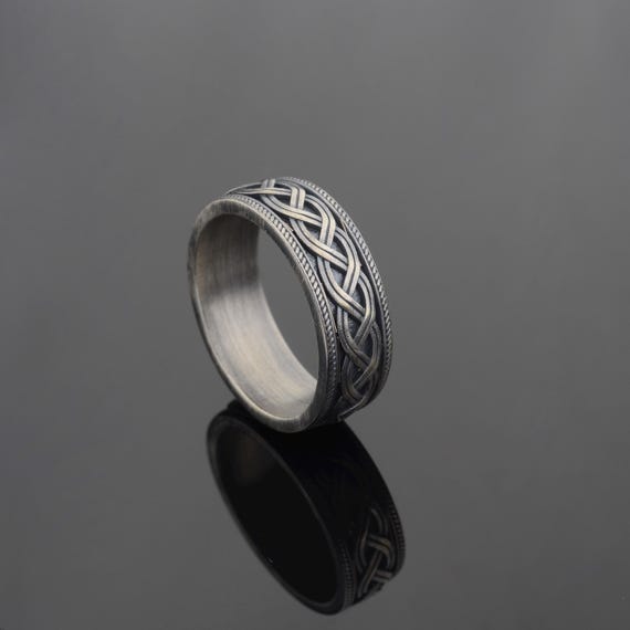 Sterling Silver Celtic Knot Ring, Braided Eternity Band, Unisex Signet