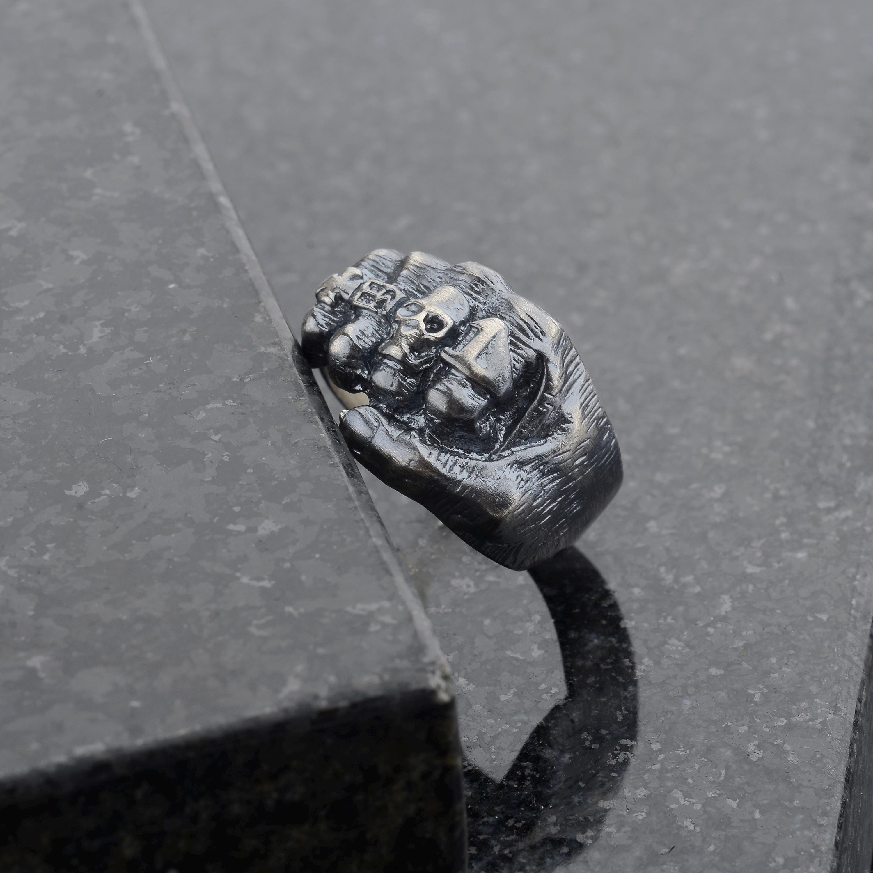 Anello A Forma Di Pugno/Anello In Argento Sterling 925/Gioiello - Foto 3