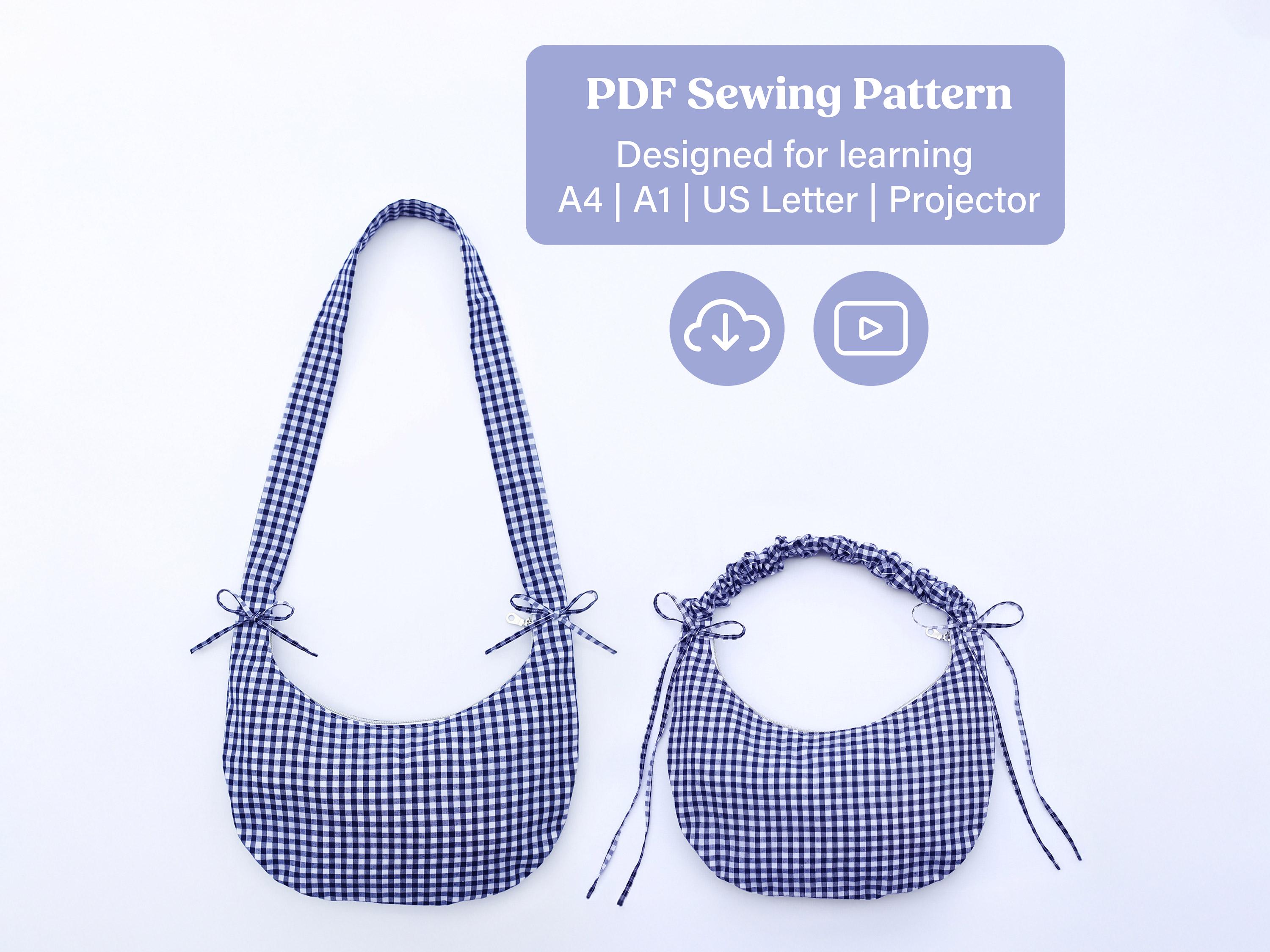 The Drawstring Crescent Bag | 2-in-1 crossbody and shoulder bag | Digital PDF Sewing Pattern & Video Tutorial