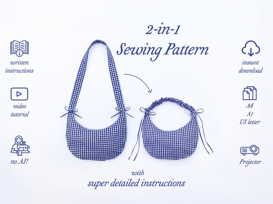 The Drawstring Crescent Bag | 2-in-1 Crossbody & Shoulder Bag | PDF ...