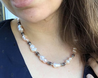 BH7 11mm Chocolate Horizontal Baroque Big-Hole Pearl