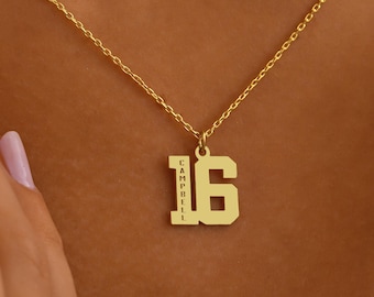 Personalized Sterling Silver Number Necklace: Custom Sport Jewelry