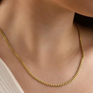 Dainty Curb Chain Necklace, Curb Chain Choker, Chain for Women, Everyday Chain Necklace, Trendy Curb Necklace, Mother&#39;s Day Gift, Gift Her