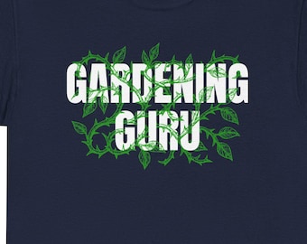 Gardening Guru T-Shirt, Funny Gardener Tee with Green Vines, Plant Lover Gift for Gardeners