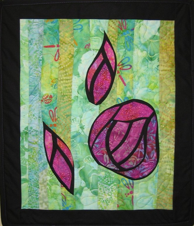 Rose Wall Hanging Art Quilt Etsy