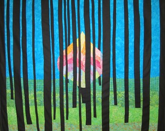 Forest Hanging Art Quilt