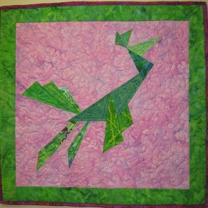 Origami Bird Wall Hanging Art Quilt