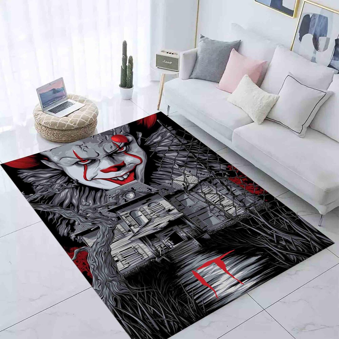 Pennywise Round 3d Rug Horror Movie Rug, Pennywise Design Rug, Pennywise Rug, Horror Art Rug ...