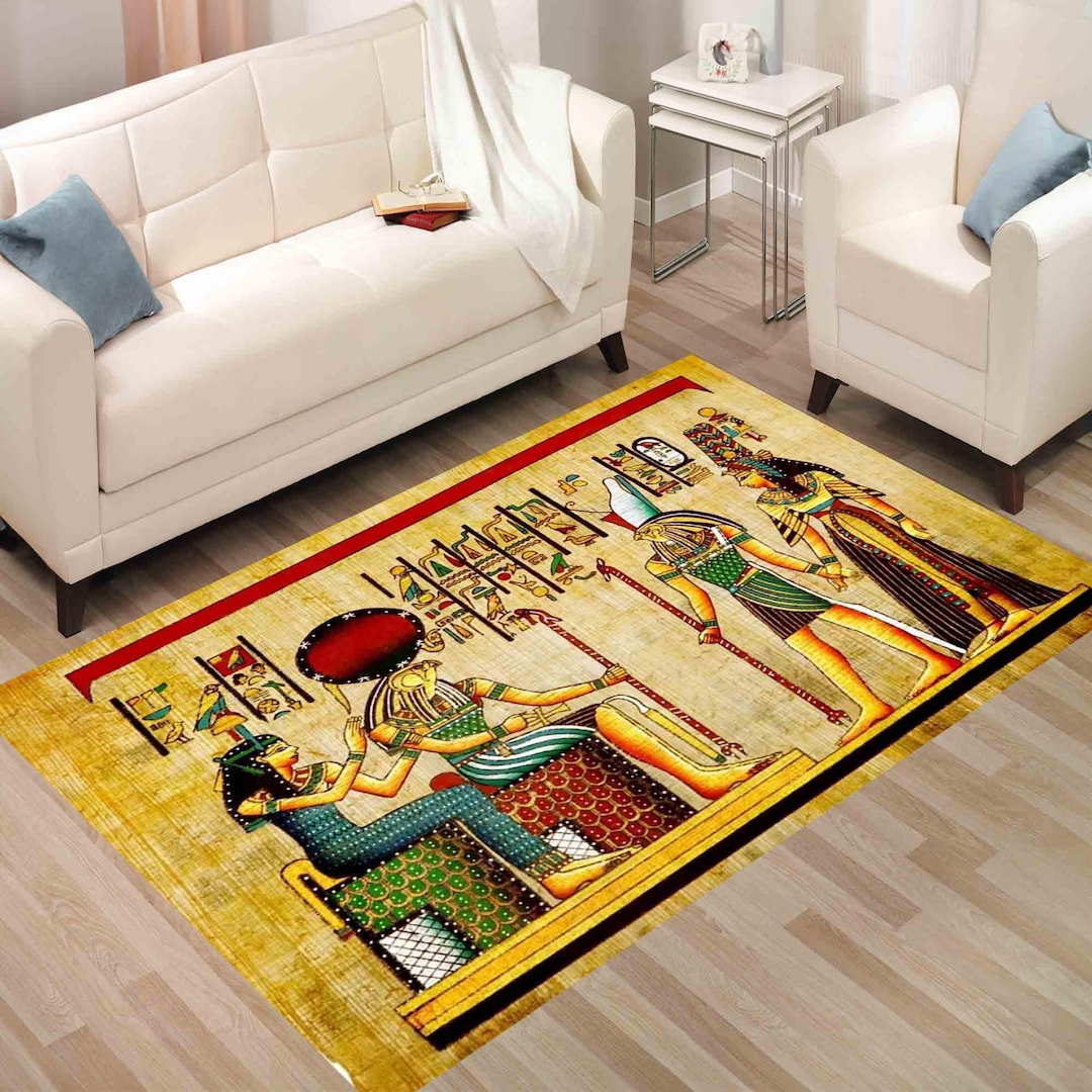 Egyptian Style Rug, Egypt Rug, Ancient Rug, Hieroglyph Rug,egyptian ...