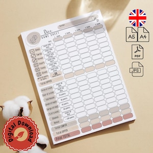 Yahtzee score sheets - Etsy 日本