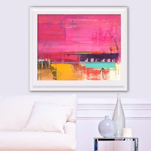 Pink Contemporary Art Print, Bright Wall Art, Modern Abstract Print from my painting