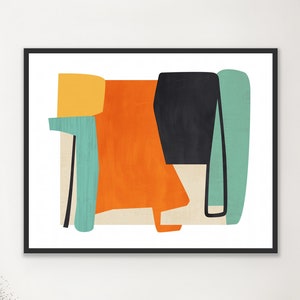 Mid Century Modern Print, Abstract Wall Art, Modern Art Print, Printed Statement Art