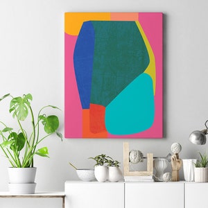 Large Canvas Art, Colorful Abstract Painting, Modern Maximalist Wall Art, Contemporary Art Oversized
