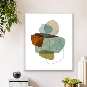 Framed Mid Century Modern Print, Abstract Wall Art, Modern Home Decor, Contemporary Art, Large Abstract Art, Unframed Available